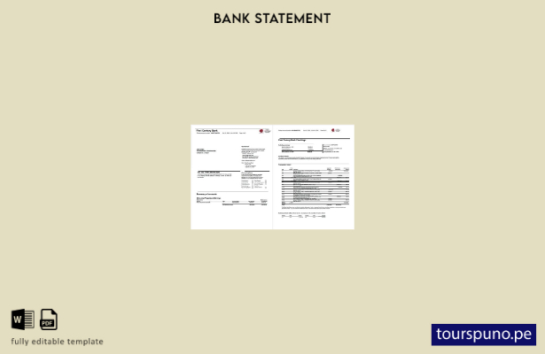 lista para imprimir plantilla de páginas de Word de estado de cuenta bancaria de